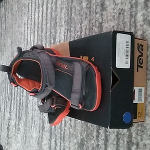 TEVA Kids Tanza Grey/Orange- size 12